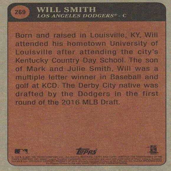 Will Smith - 2021 Topps Heritage Series MLB Card - Picture 2 of 2